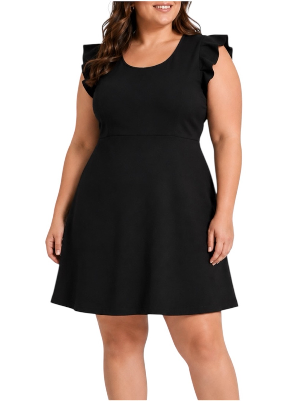 Victoria Beckham for Target Black Ruffle Sleeve Fit & Flare Dress 2X Plus